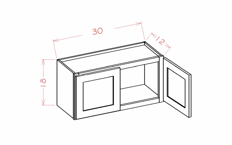 USCD Shaker Cinder W3018: Bridge Cabinet 18" High: RTA Kitchen Cabinet