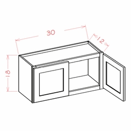USCD Shaker Cinder W3018: Bridge Cabinet 18" High: RTA Kitchen Cabinet