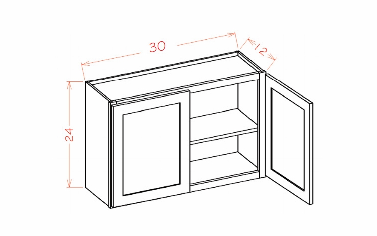 USCD Shaker Cinder W3024: Bridge Cabinet 24" High: RTA Kitchen Cabinet