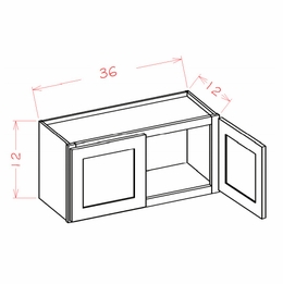 USCD Shaker Cinder W3612: Bridge Cabinet 12" High: RTA Kitchen Cabinet