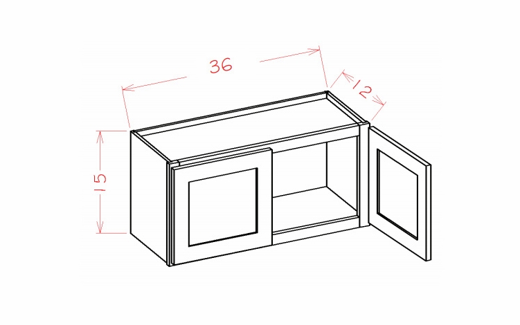 USCD Shaker Cinder W3615: Bridge Cabinet 15" High: RTA Kitchen Cabinet