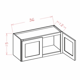USCD Shaker Cinder W3615: Bridge Cabinet 15" High: RTA Kitchen Cabinet