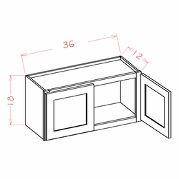 USCD Shaker Cinder W3618: Bridge Cabinet 18" High: RTA Kitchen Cabinet