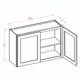 USCD Shaker Cinder W3624: Bridge Cabinet 24" High: RTA Kitchen Cabinet