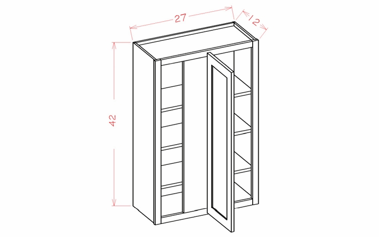USCD Shaker Cinder WBC2742: Wall Blind Cabinet: RTA Kitchen Cabinet
