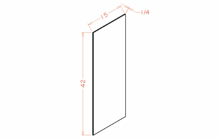 USCD Shaker Cinder WSV42: Wall Skin Panel: RTA Kitchen Cabinet