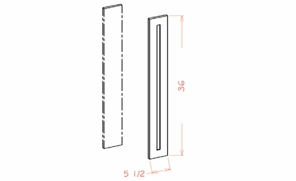 USCD Shaker Dove FOL636: Filler Overlay: RTA Kitchen Cabinet
