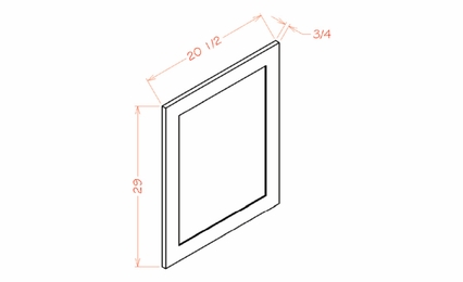 USCD Shaker Dove VDEP: Vanity Decorative End Panel: RTA Kitchen Cabinet