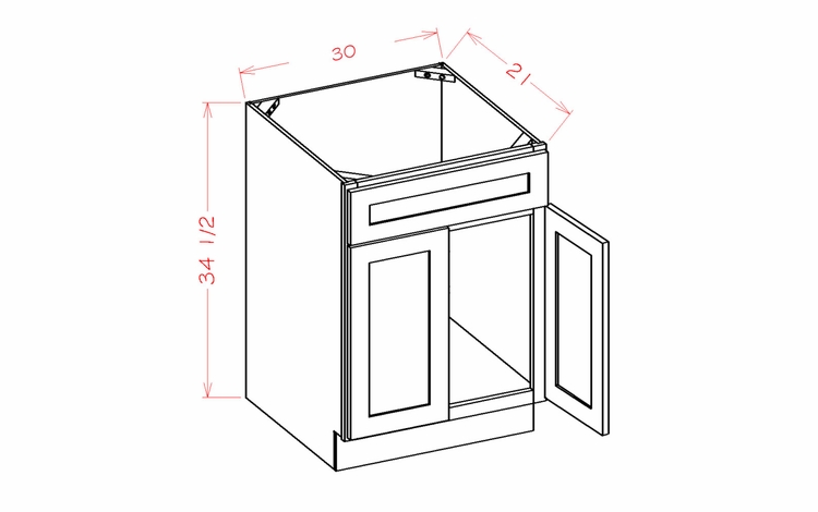 USCD Shaker Dove VS30S: Vanity Sink Base Cabinet: RTA Kitchen Cabinet