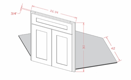 USCD Shaker Grey DCFF42: Diagonal Corner Sink Kit: RTA Kitchen Cabinet