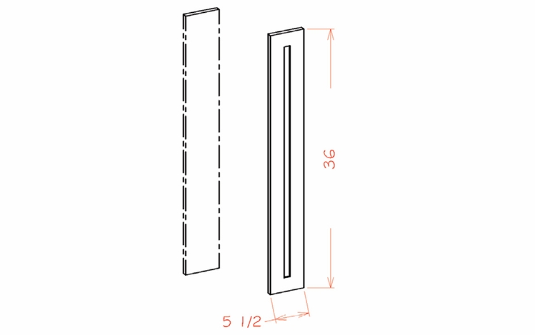 USCD Shaker Grey FOL636: Filler Overlay: RTA Kitchen Cabinet