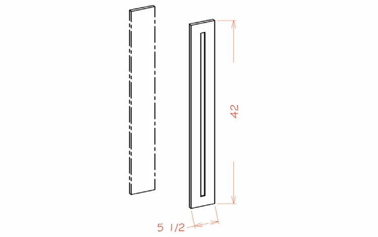 USCD Shaker Grey FOL642: Filler Overlay: RTA Kitchen Cabinet