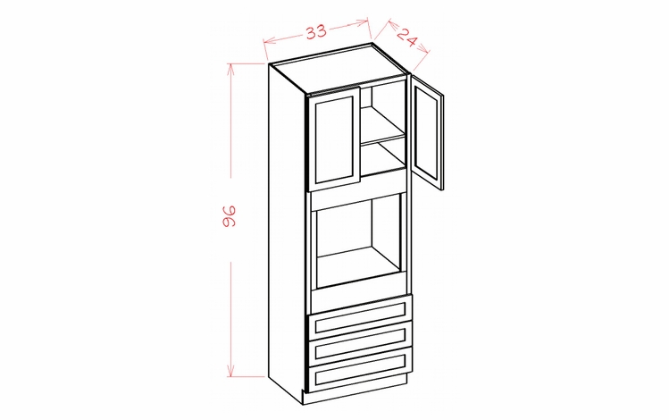 USCD Shaker Grey O339624: Oven Cabinet: RTA Kitchen Cabinet