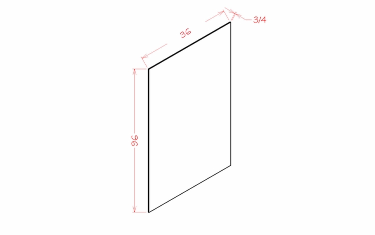 USCD Shaker Grey S3696: Finished Shelf Board: RTA Kitchen Cabinet