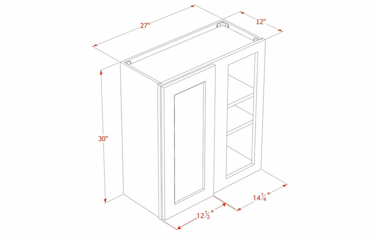 USCD Shaker Grey WBC2730: Wall Blind Cabinet: RTA Kitchen Cabinet