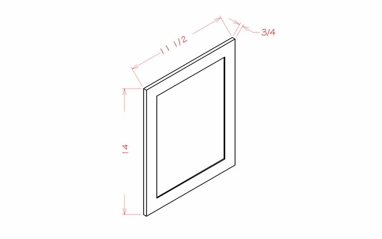 USCD Shaker Grey WDEP1215: Wall Decorative End Panel: RTA Kitchen Cabinet