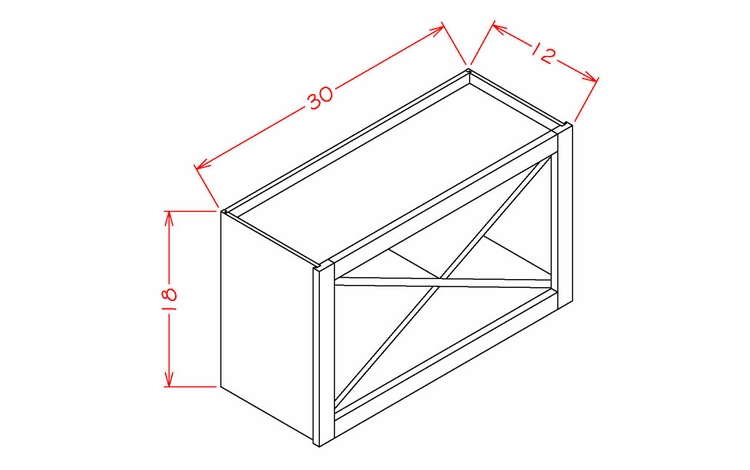 USCD Shaker Grey WXR3018: Wine X Rack Wall Cabinet: RTA Kitchen Cabinet
