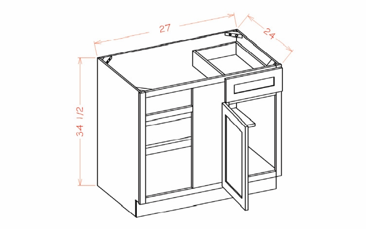 USCD Shaker Ivy BBC36: Blind Base Cabinet: RTA Kitchen Cabinets
