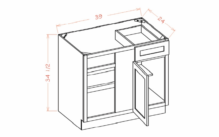 USCD Shaker Ivy BBC42: Blind Base Cabinet: RTA Kitchen Cabinets