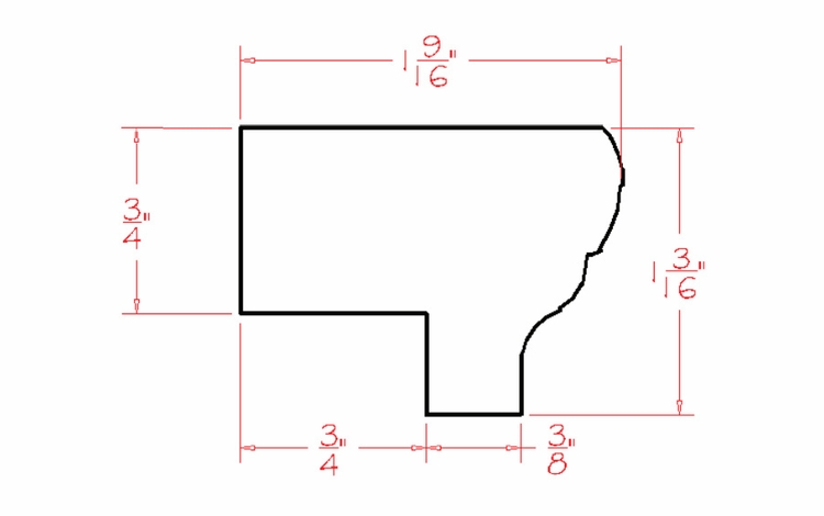 USCD Shaker Ivy LRM: Light Rail Molding: RTA Kitchen Cabinets