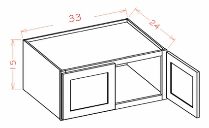 USCD Shaker Ivy W331524: Wall Refrigerator Cabinet 15" High (24" Deep): RTA Kitchen Cabinets