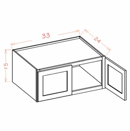 USCD Shaker Ivy W331524: Wall Refrigerator Cabinet 15" High (24" Deep): RTA Kitchen Cabinets