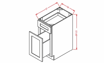 USCD Shaker Navy DFB18: Drawer File Base Cabinet: RTA Kitchen Cabinet