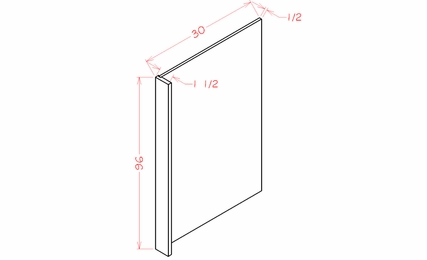 USCD Shaker Navy REPVKIT: Refrigerator End Panel Kit: RTA Kitchen Cabinet