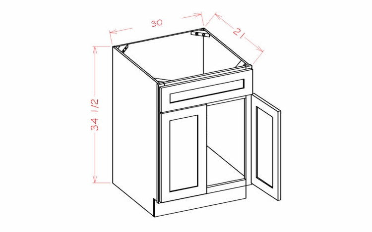 USCD Shaker Navy VS30S: Vanity Sink Base Cabinet: RTA Kitchen Cabinet