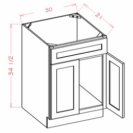 USCD Shaker Navy VS30S: Vanity Sink Base Cabinet: RTA Kitchen Cabinet