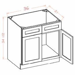 USCD Shaker Navy VS36: Vanity Sink Base Cabinet: RTA Kitchen Cabinet