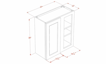 USCD Shaker Navy WBC2730: Wall Blind Cabinet: RTA Kitchen Cabinet