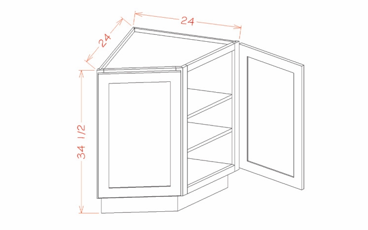 USCD Shaker White BEC24: Base End Cabinet: RTA Kitchen Cabinet