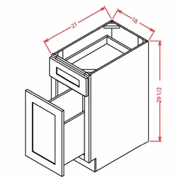 USCD Shaker White DFB18: Drawer File Base Cabinet: RTA Kitchen Cabinet