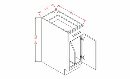 USCD Torrance Dove B12TD: Base Cabinet With Tray Divider: RTA Kitchen Cabinet