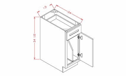 USCD Torrance Dove B18TD: Base Cabinet With Tray Divider: RTA Kitchen Cabinet