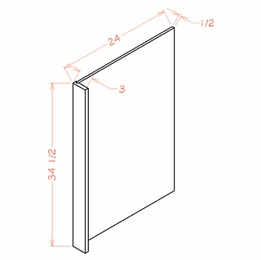 USCD Torrance Dove DWR3: Dishwasher Return Panel: RTA Kitchen Cabinet
