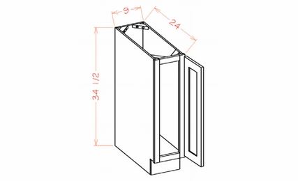 USCD Torrance White BT9: Tray Base Cabinet: RTA Kitchen Cabinet