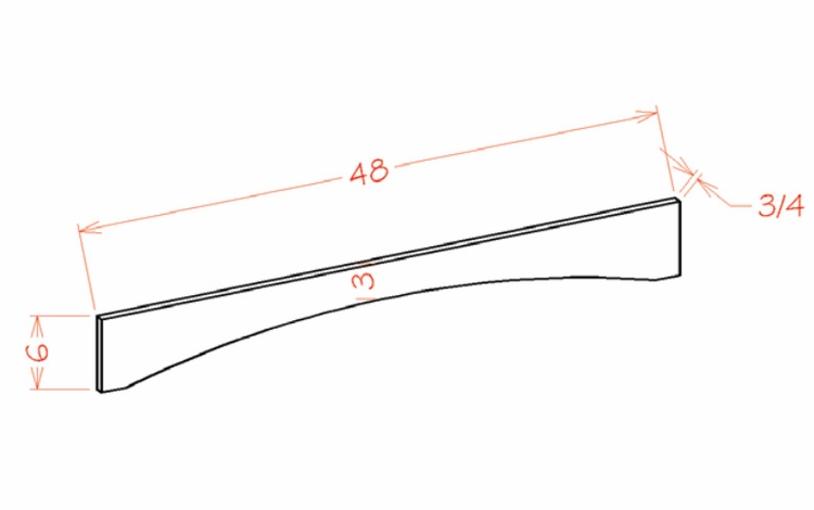 USCD Torrance White VASH48: Shaker Valance: RTA Kitchen Cabinet