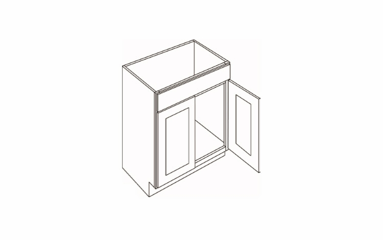 V2421: 2 Door Vanity Sink Base Cabinets: Country Oak Honey Kitchen Cabinets