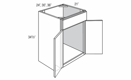 V2421B: Bathroom Vanity: Dover RTA Kitchen Cabinet