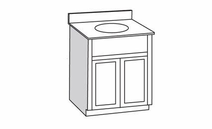 V3021B -2 Door Vanity:Danbury White Vanity Cabinet