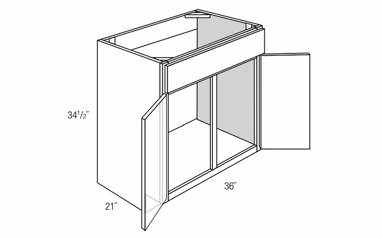 V3621: Bathroom Vanity: Dover Lunar RTA Kitchen Cabinet