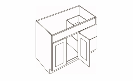 V3621D: 2 Door 2 Drawer Vanity Sink Base Cabinets: Country Oak Honey Kitchen Cabinets