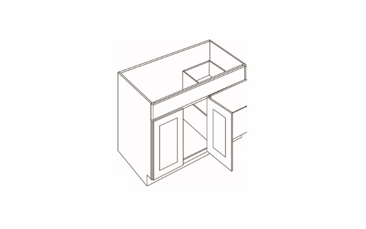 V3621D: 2 Door 2 Drawer Vanity Sink Base Cabinets: Country Oak Honey Kitchen Cabinets