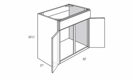 V4221: Bathroom Vanity: Dover RTA Kitchen Cabinet