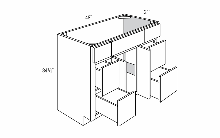 V4821D: Bathroom Vanity: Dover RTA Kitchen Cabinet
