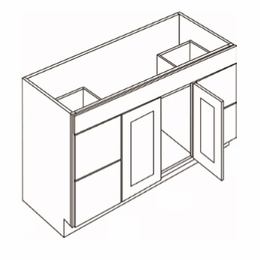 V4821DD: 2 Door 4 Drawer Vanity Sink Base Cabinets: Country Oak Honey Kitchen Cabinets
