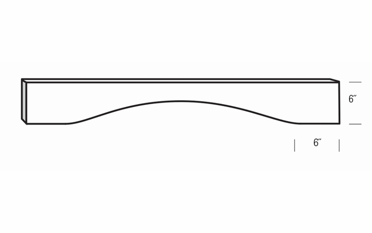 VAL36: Arched Valance: Trenton Recessed RTA Kitchen Cabinet