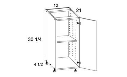 VB12FH: Full Height One Door Vanity Base: Torino White Pine Kitchen Cabinets